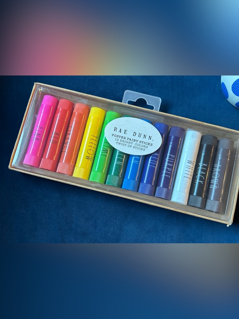 Rae Dunn Poster Paint Sticks - 12 Bright Colors, New in Box